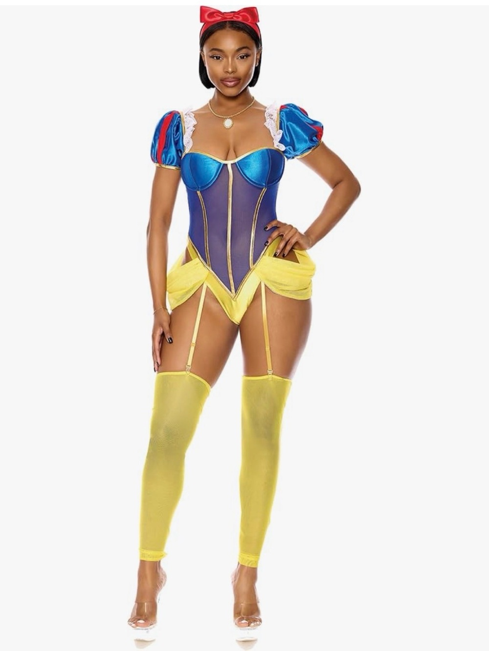 Forplay Blue, Yellow & Red Fairytale Bustier Bodysuit